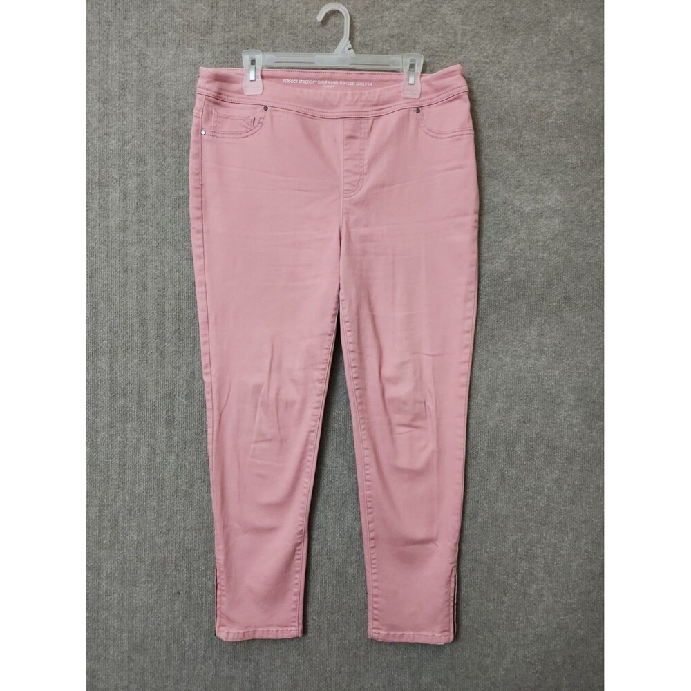 Chicos Perfect Stretch Girlfriend Slim Leg Ankle Jeans Womens 1.5 US 10 Pink